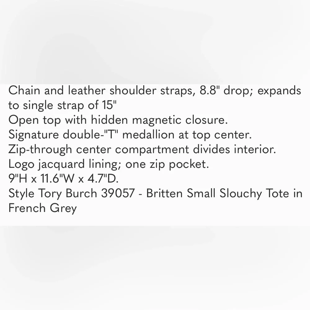 Tory Burch Small Britten Slouchy Tote. - Picture 8 of 8